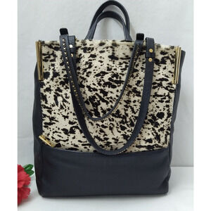 Halston Heritage Multicolor Calf Hair Leather North South Tote Shoulder Bag